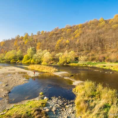 Nera River near Bridge Zlatița, Romania