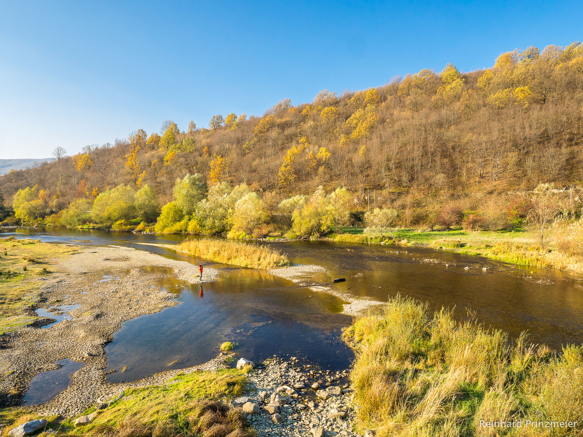 Nera River near Bridge Zlatița, Romania