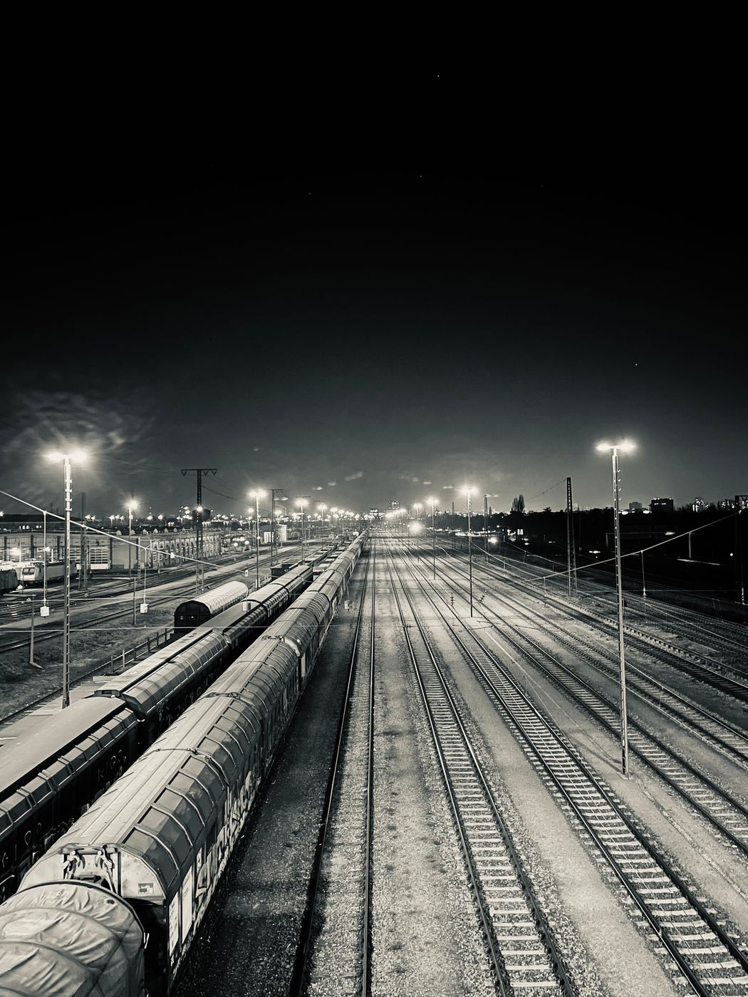 Bridge View of Freight Train Station, Mannheim, Germany