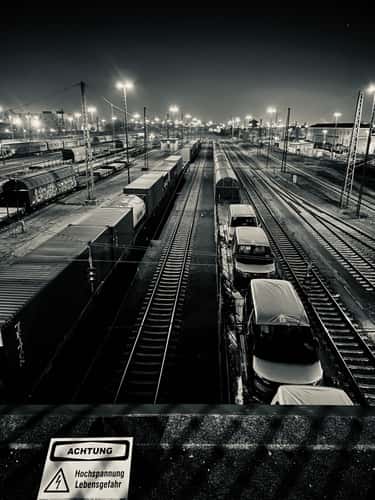 Bridge View of Freight Train Station, Mannheim