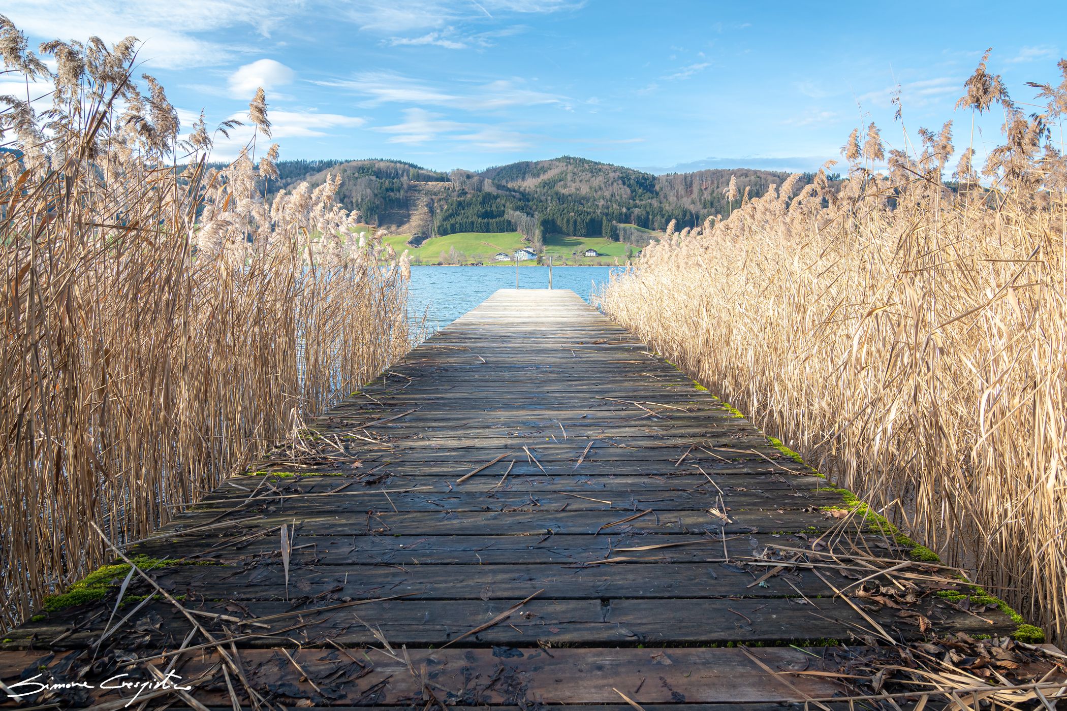 Pier on Lake Irrsee near Zell am Moos, Austria