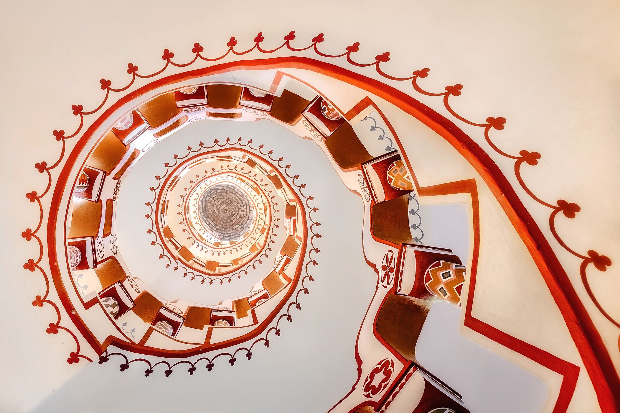 Spiral staircase in Bory castle, Szekesfehervar, Hungary