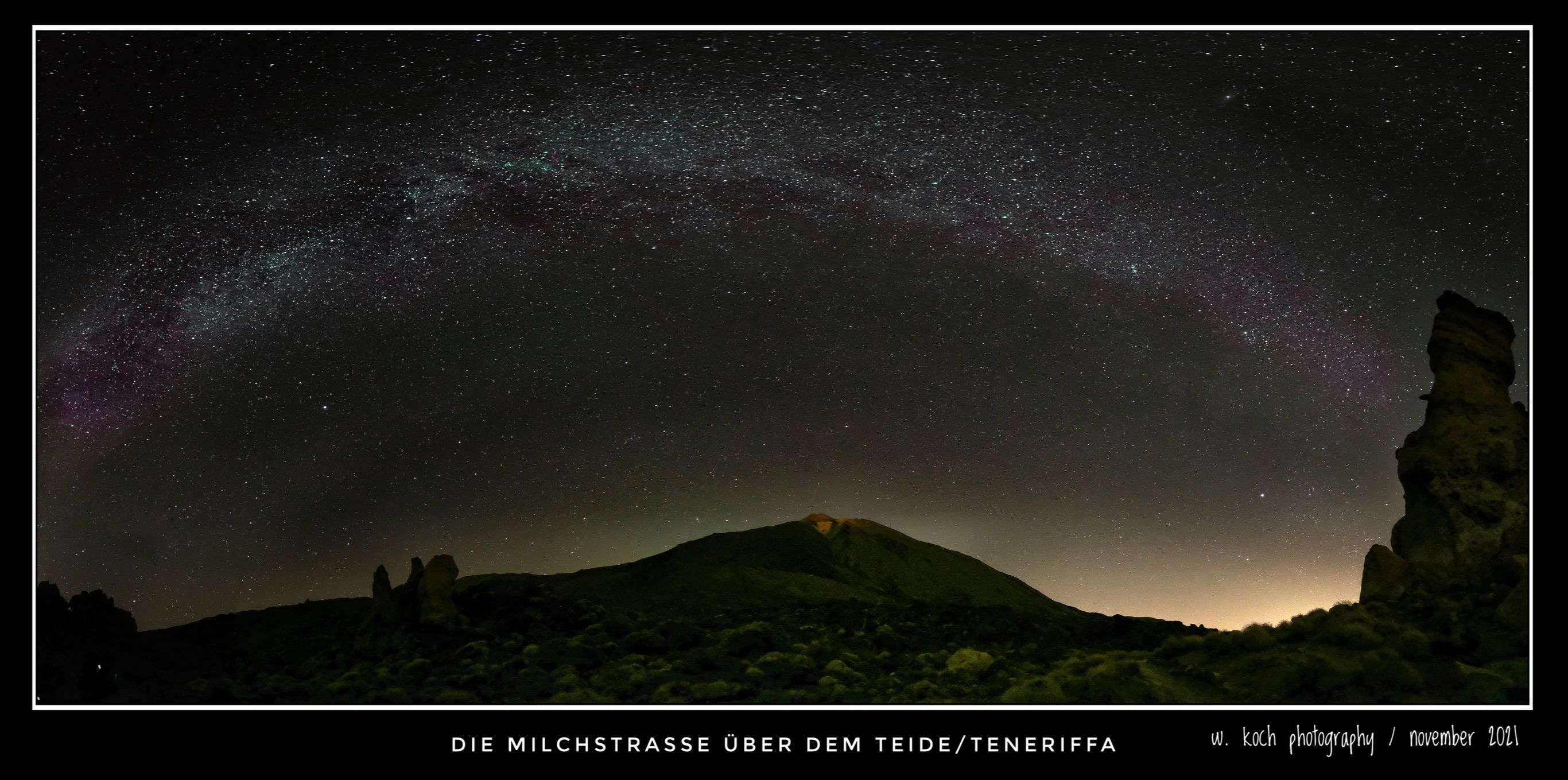 Teide mit Milchstraße, Spain