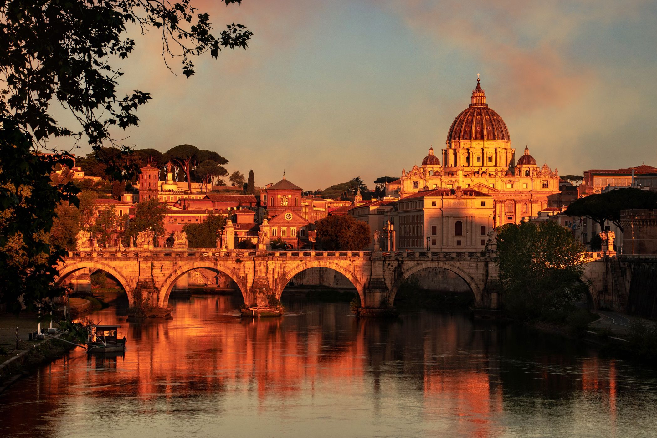 Basilica di San Pietro from Ponte Umberto I, Italy