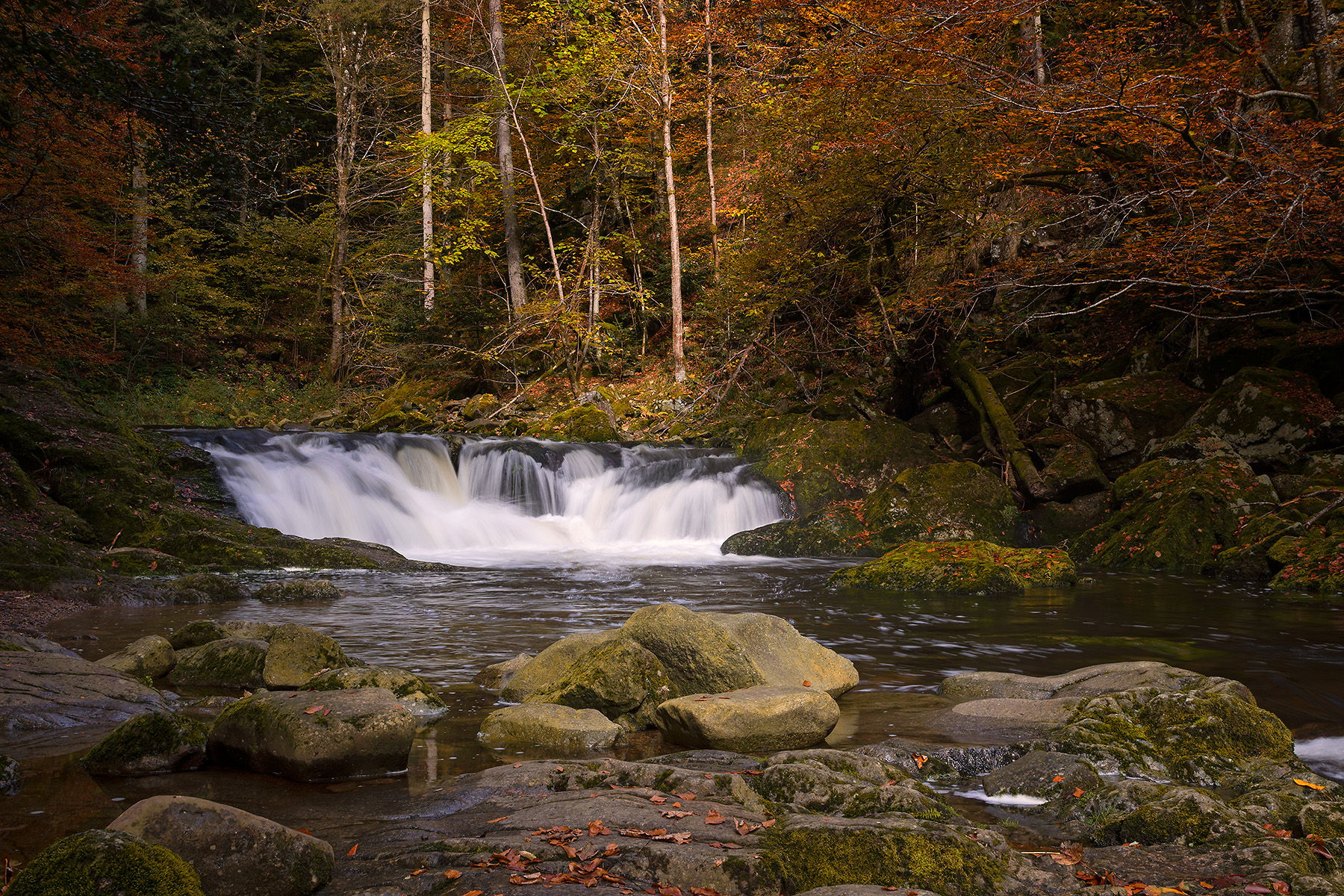 Waterfall at the Wolfsteiner Ohe, Germany