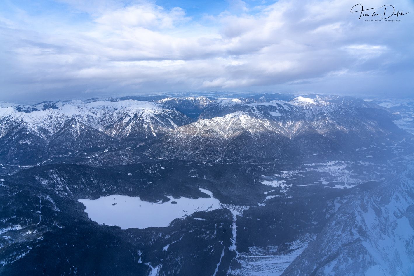Zugspitze Sunset - View of the Eibsee, Austria