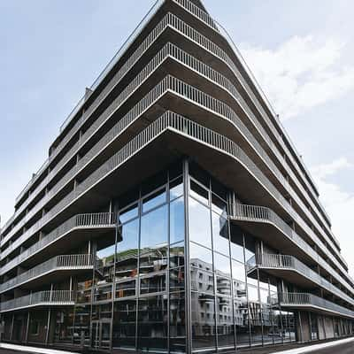 Cascade-shaped building, Vienna, Austria