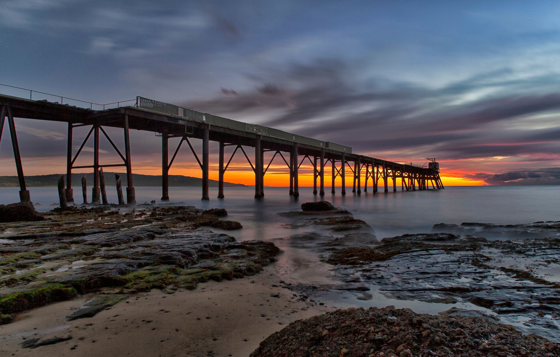Catherine Hill Bay jetty sunrise New South Wales, Australia