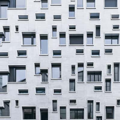 Cut out facade design, Basel, Switzerland