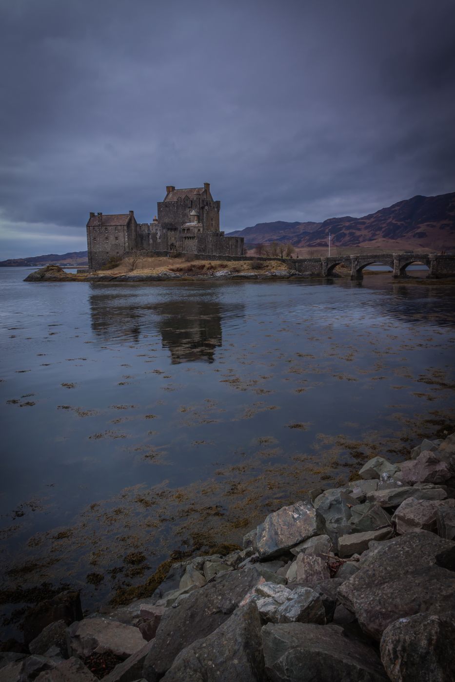 Side view of Eilean Donan Castle, Scotland, United Kingdom