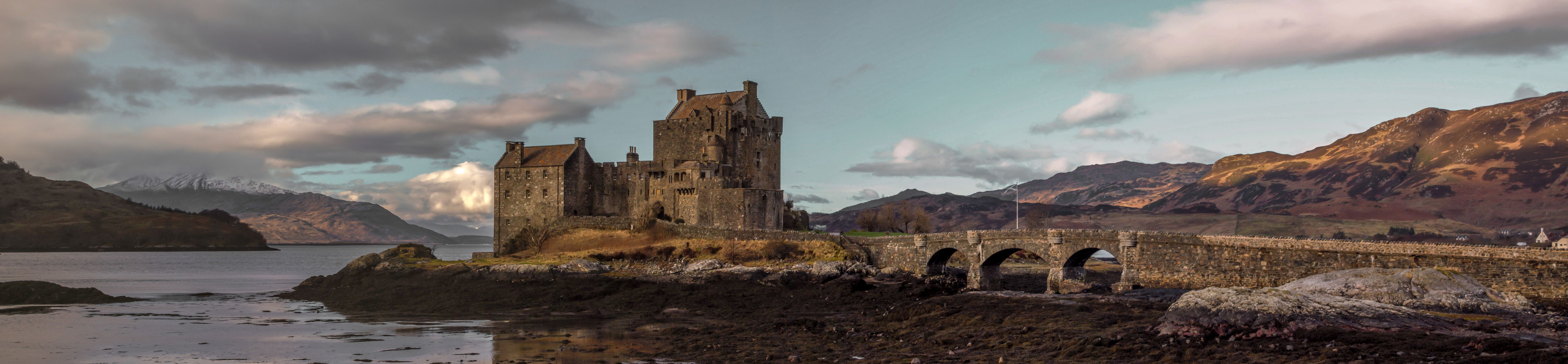 Side view of Eilean Donan Castle, Scotland, United Kingdom