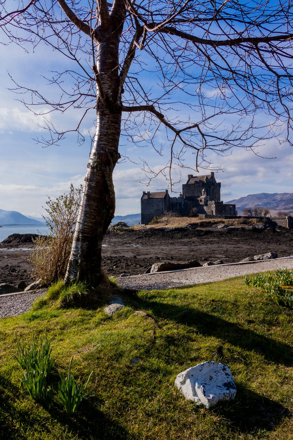 Side view of Eilean Donan Castle, Scotland, United Kingdom
