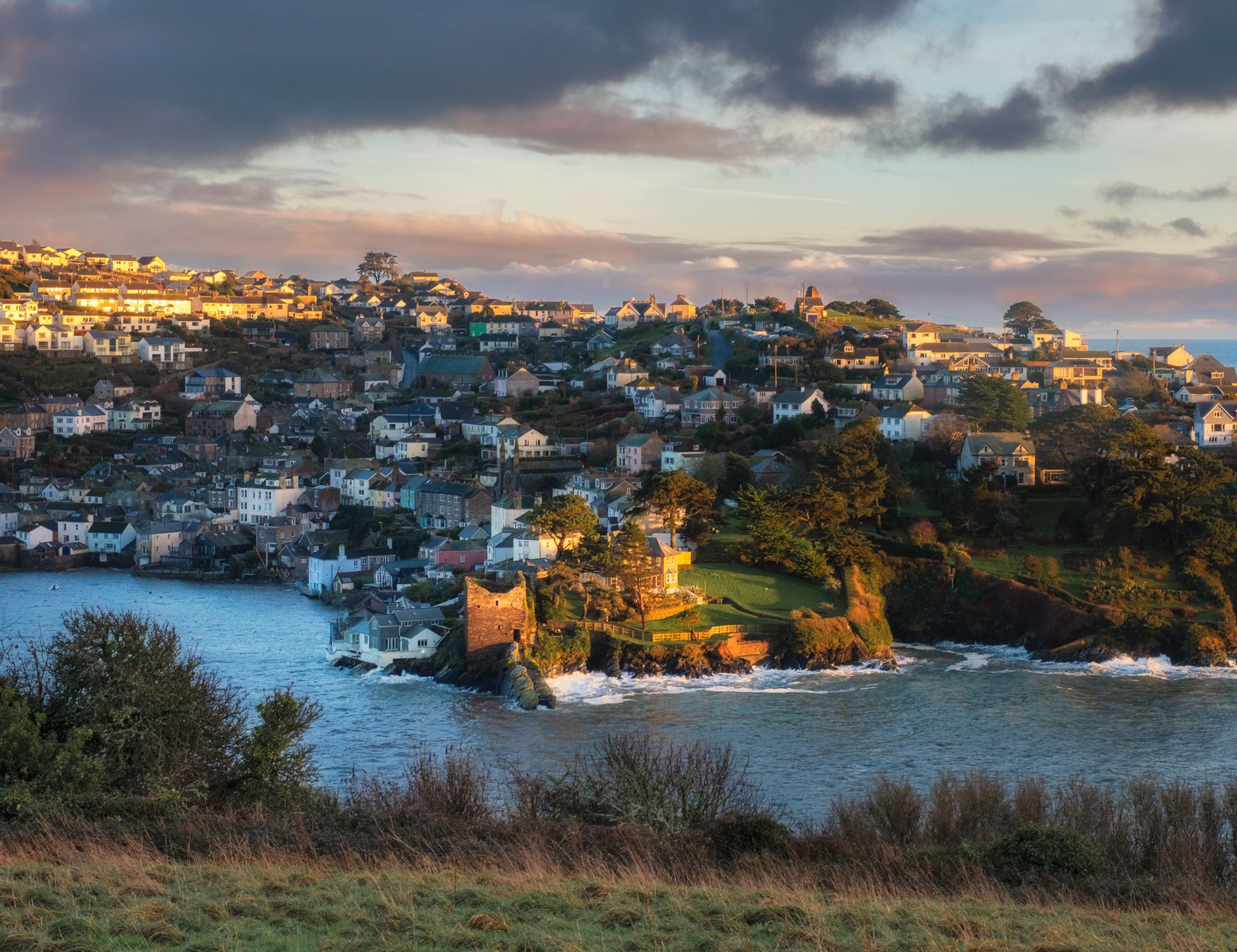 Fowey Port and side view of Polruan, United Kingdom