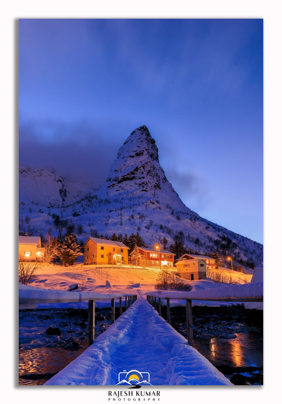 Horn from wooden bridge viewpoint, Reine, Lofoten, Norway