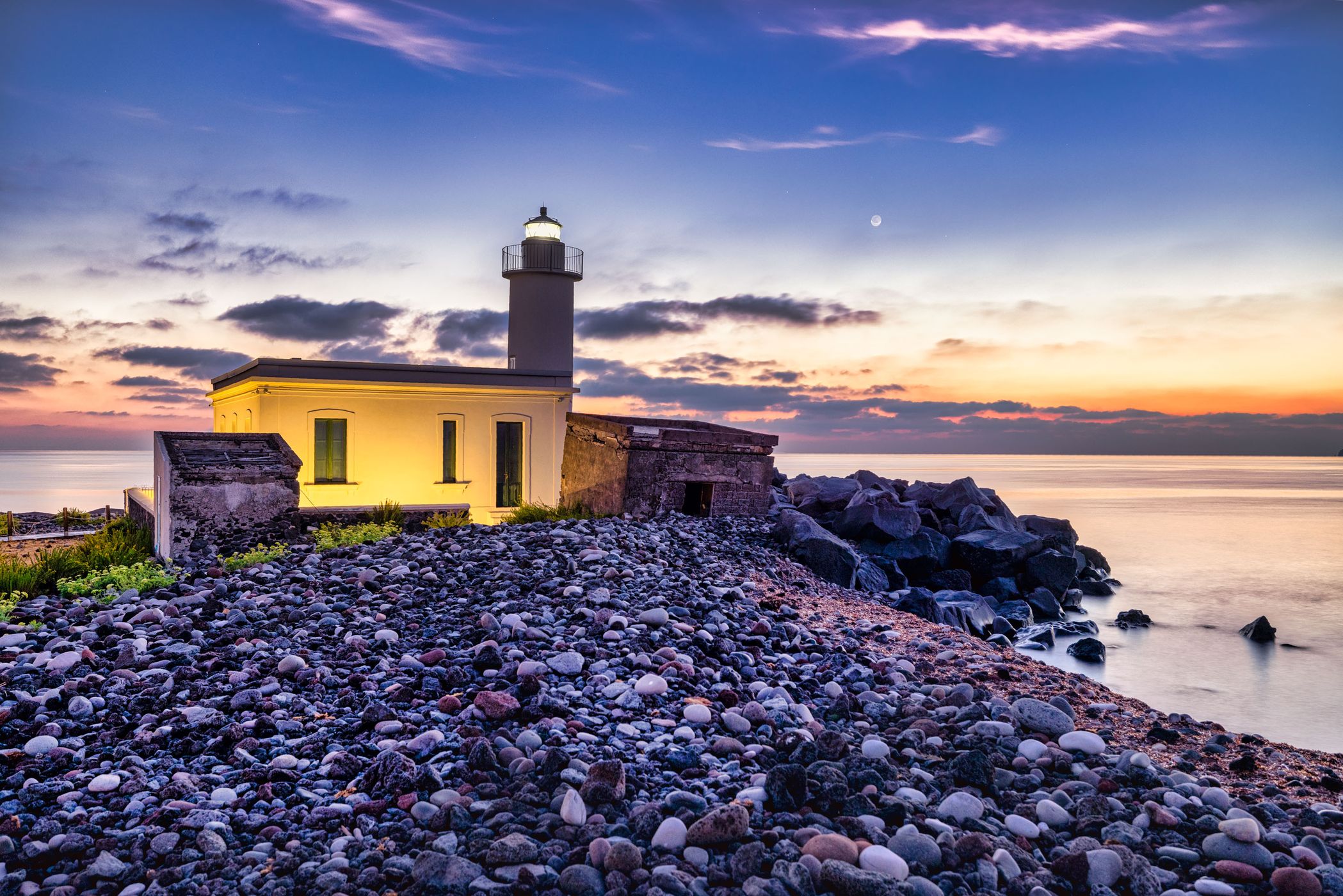 Lighthouse Lingua, Salina, Aeolian Islands, Italy