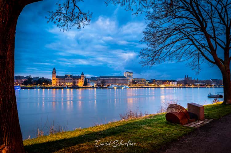 View on Koblenz from other rhine side