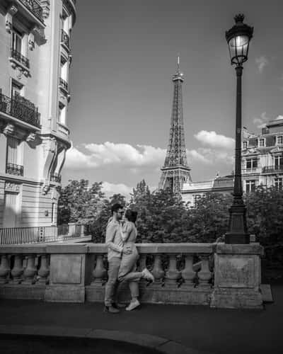 Eiffel Tower view from the street, Paris