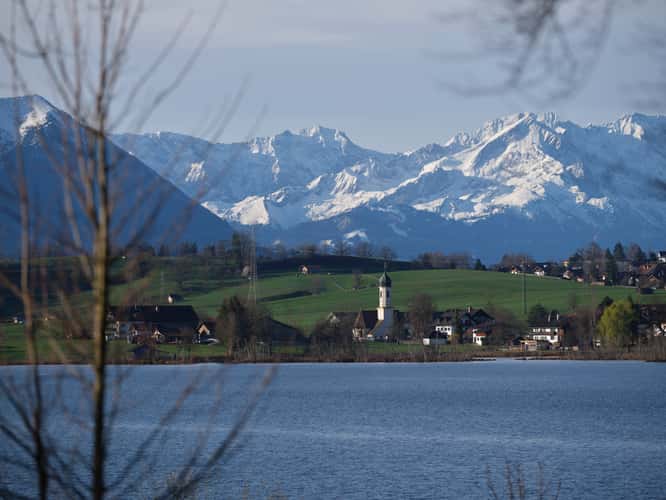Bavarian Alps from Lake Riegsee