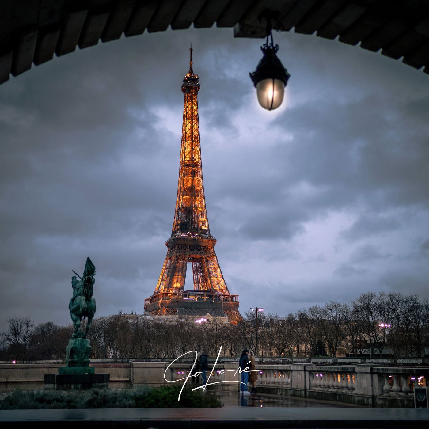 Eiffel Tower from Bir Hakeim bridge, Paris, France