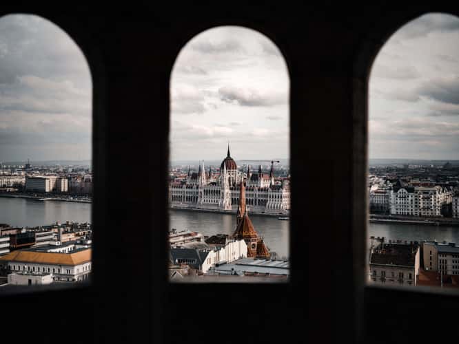 Budapest Parliament from Fishermans Bastion