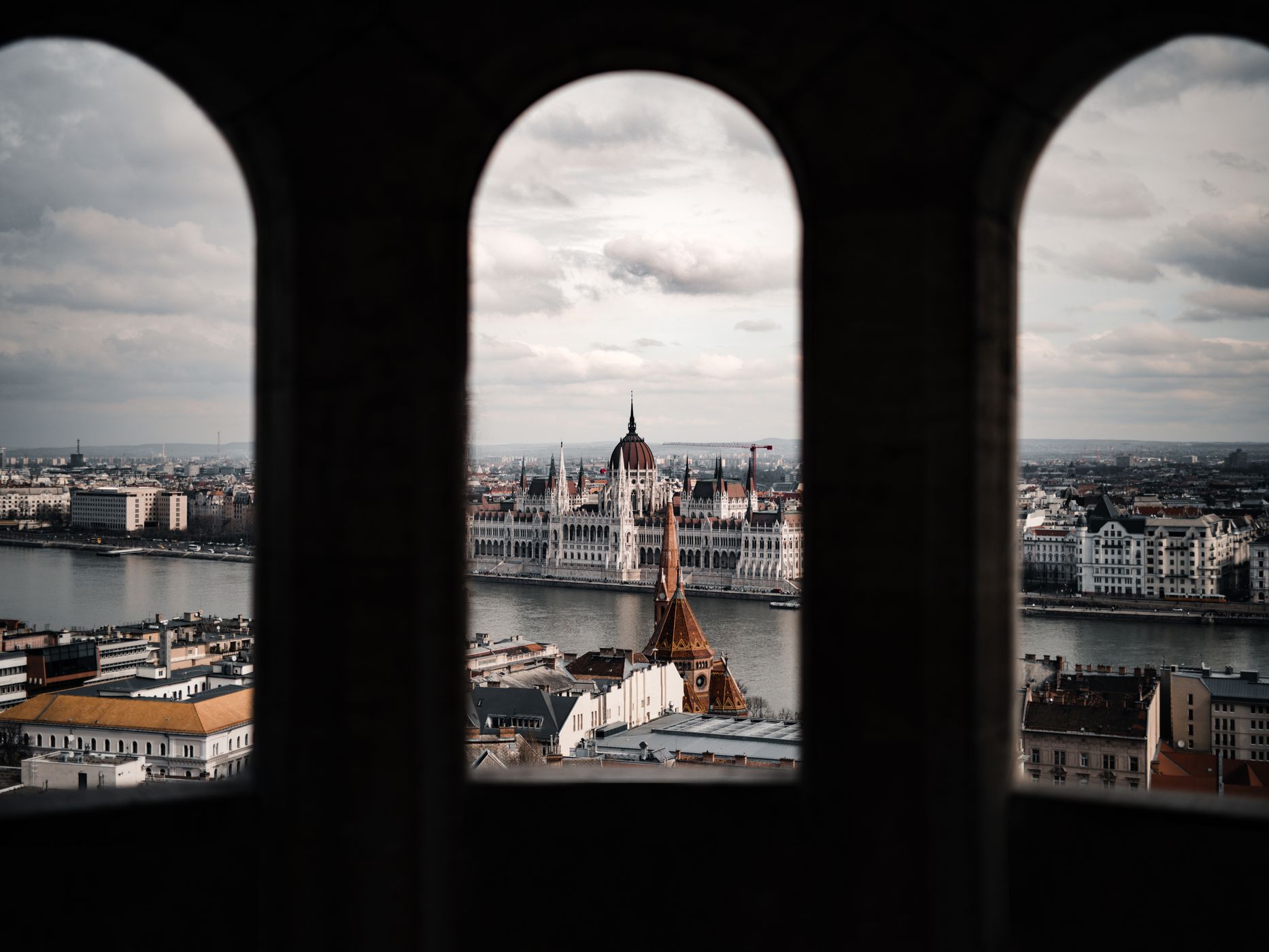 Budapest Parliament from Fishermans Bastion, Hungary