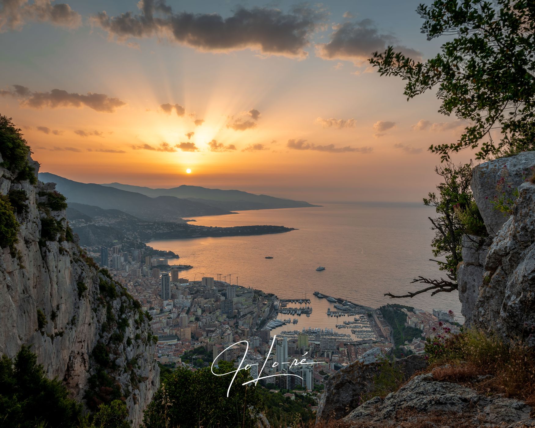 Dawn over Monte-Carlo Bay, Monaco, France