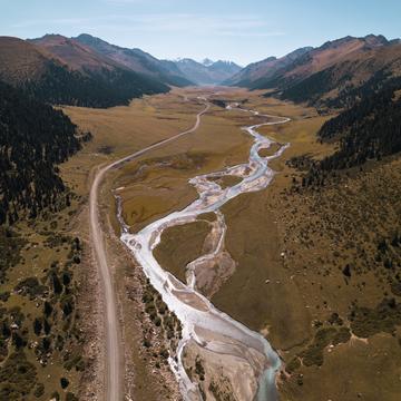 Drone View Of Valley - Turgen Jailoo, Kyrgyz Republic