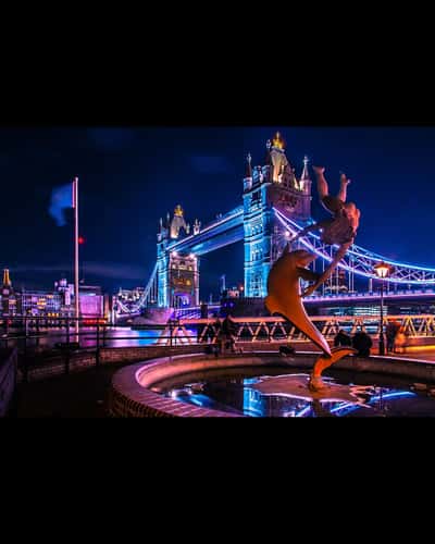 Girl & Dolphin Tower Bridge London
