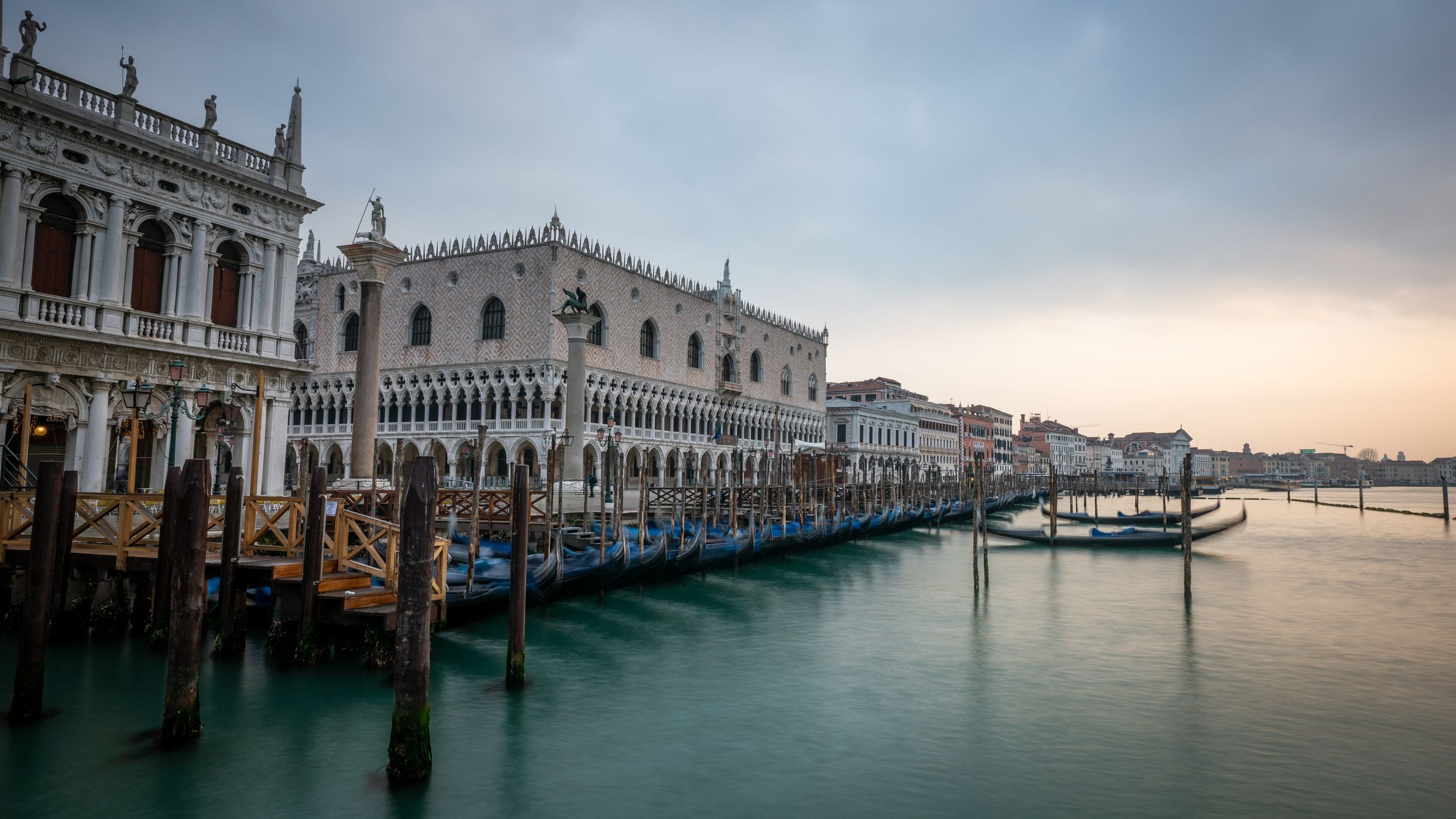 Gondola Parking at Palazzo Ducale, Italy