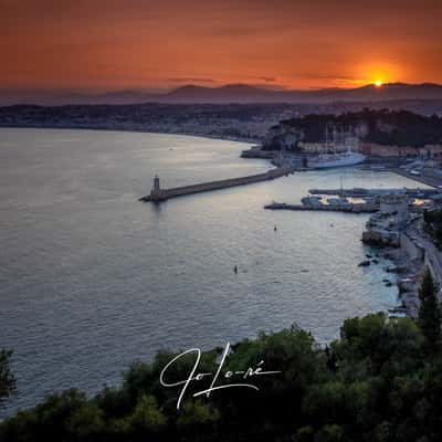 'Sunset over the Bay of Nice', French Riviera , France