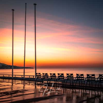 French Riviera 'Quiet Dawn on the Promenade', France