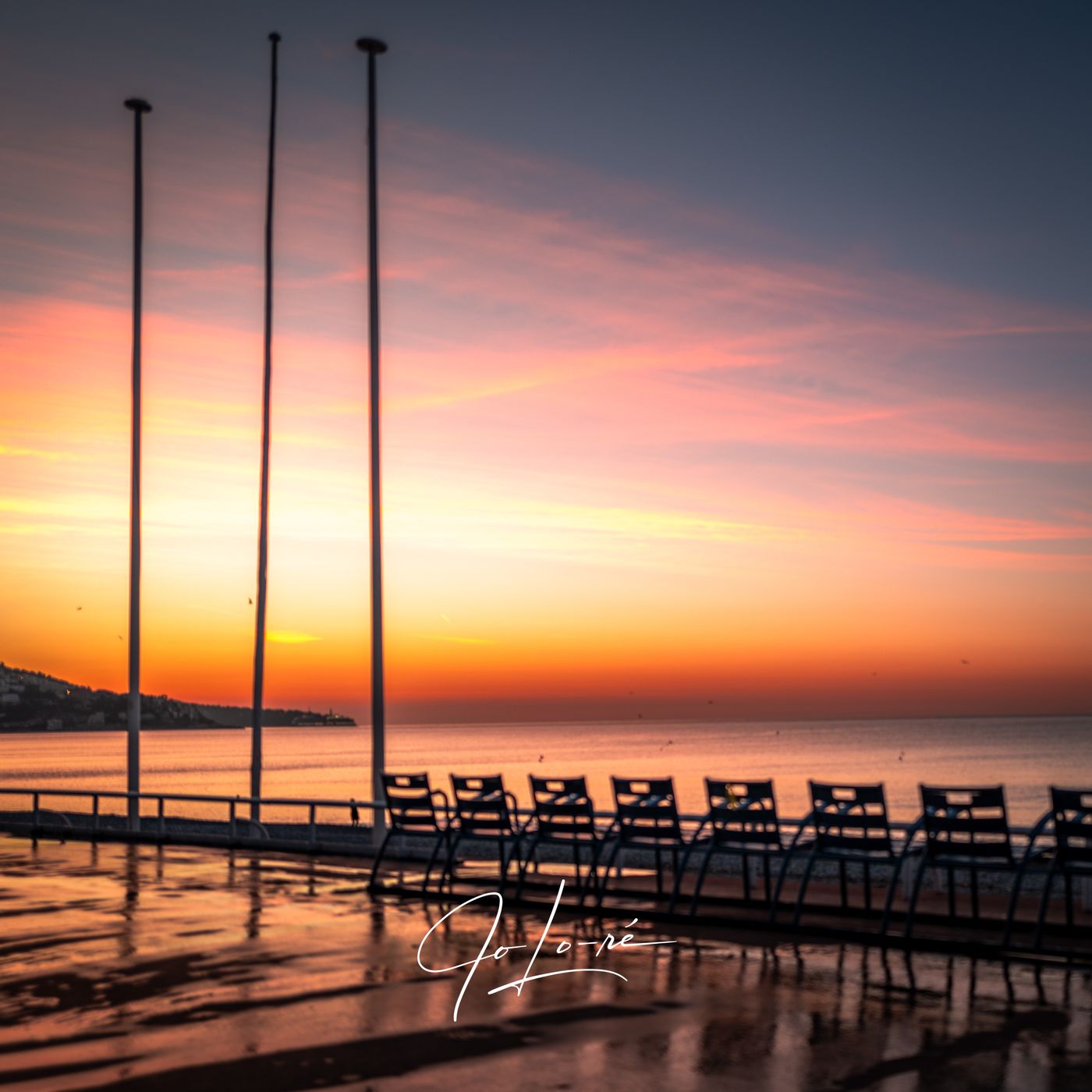 French Riviera 'Quiet Dawn on the Promenade', France
