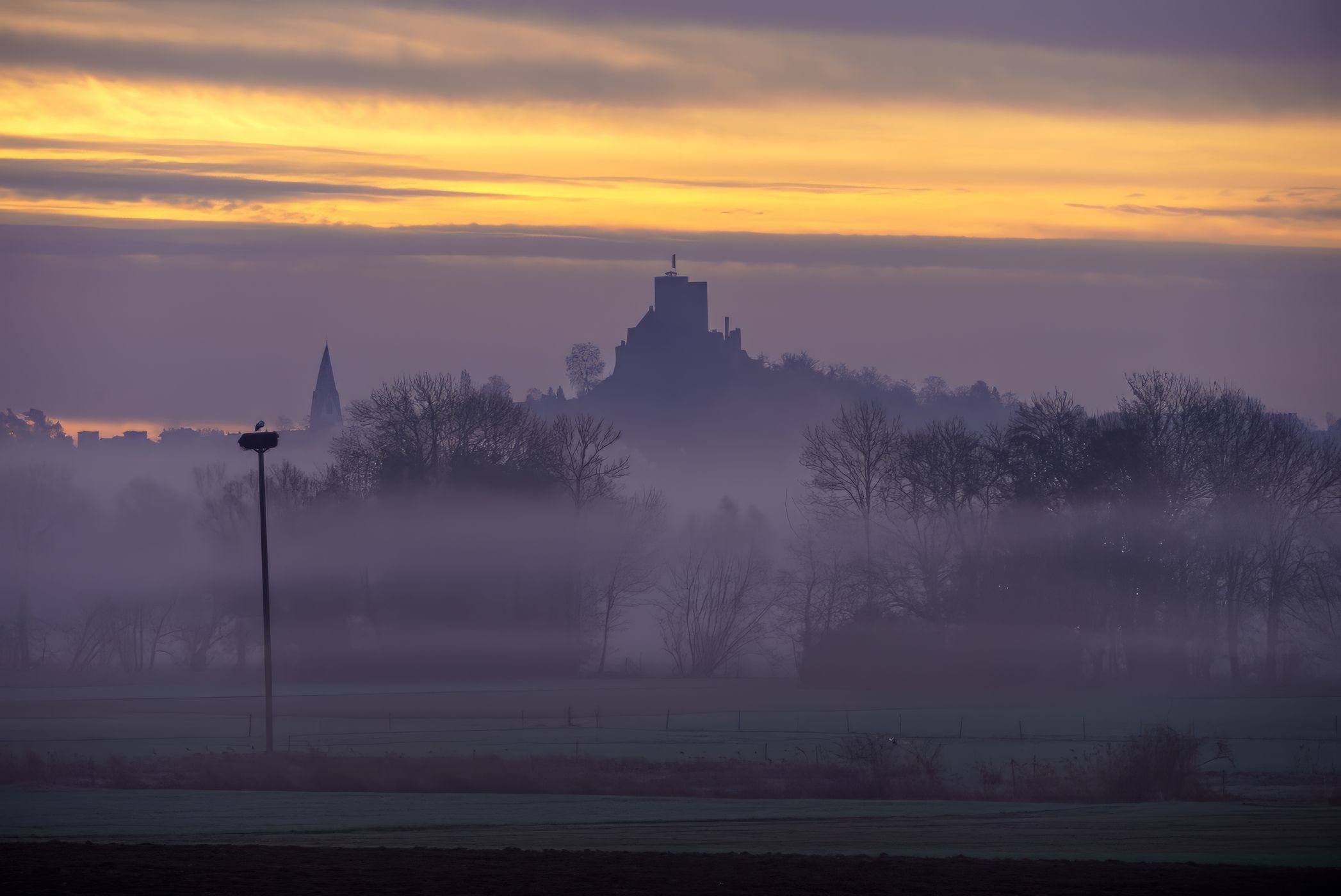 Old castle at sunrise, Germany