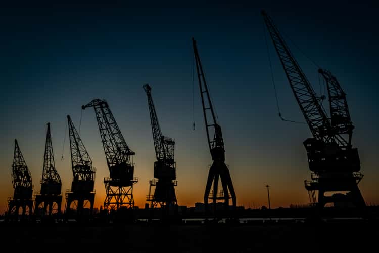 old harbor cranes, Antwerp