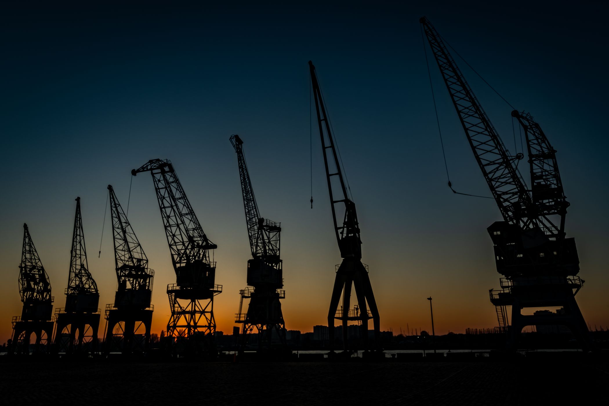 old harbor cranes, Antwerp, Belgium