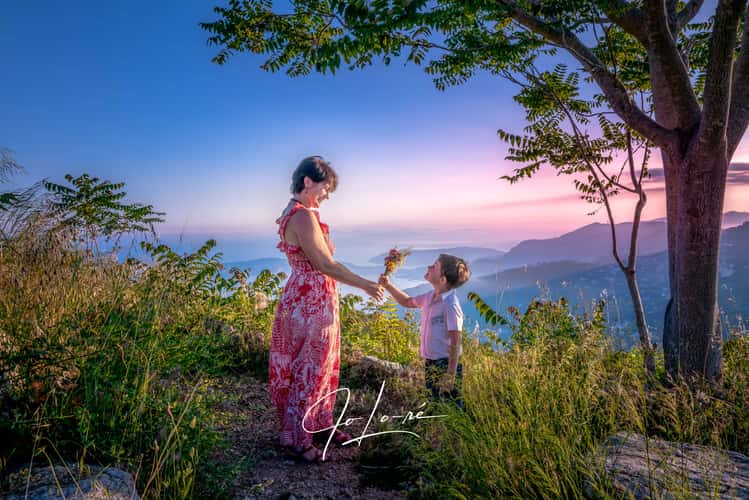 'Sunlight Sparkles Over Eze Bay' French Riviera
