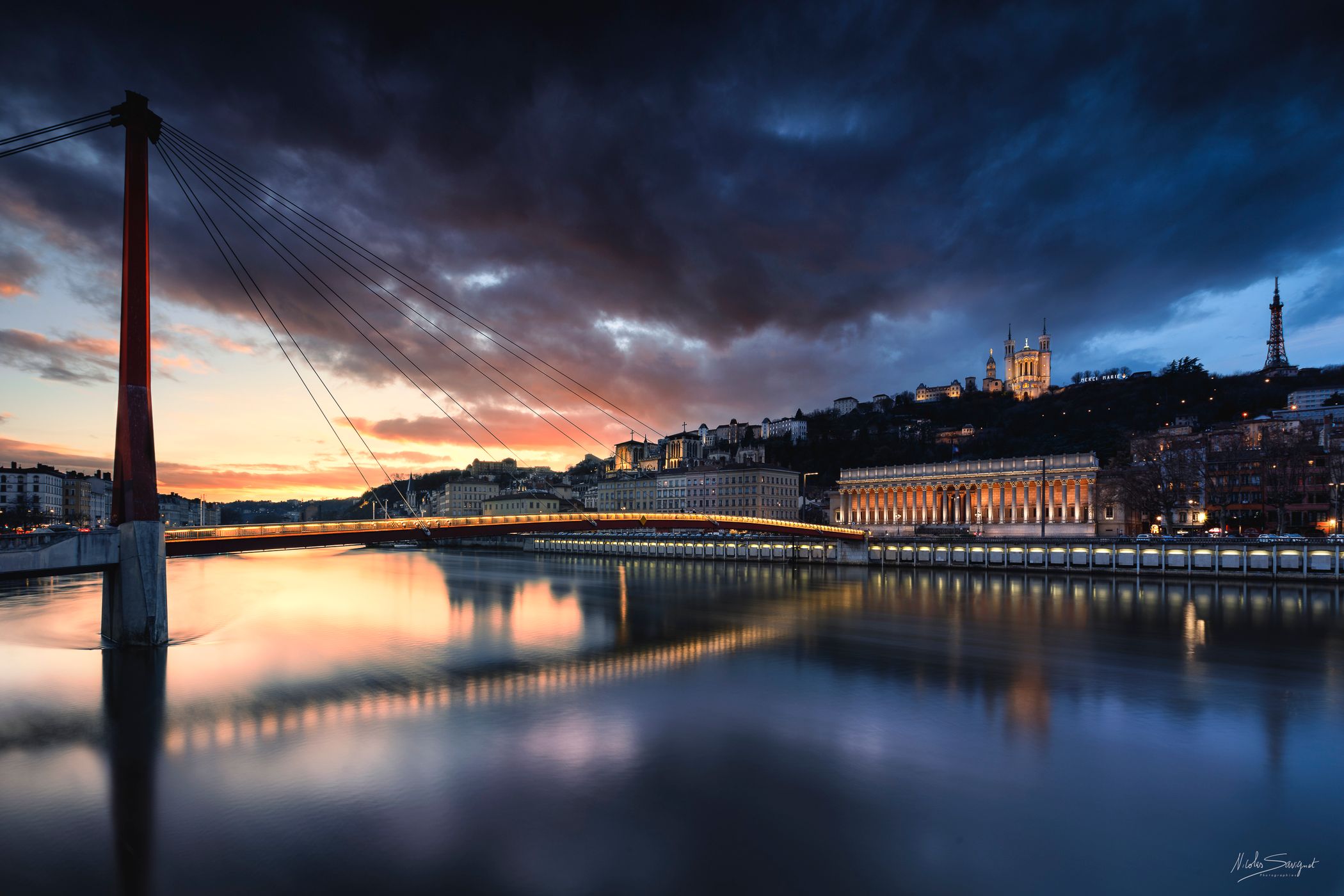 Sunset on Fourviere, Lyon, France