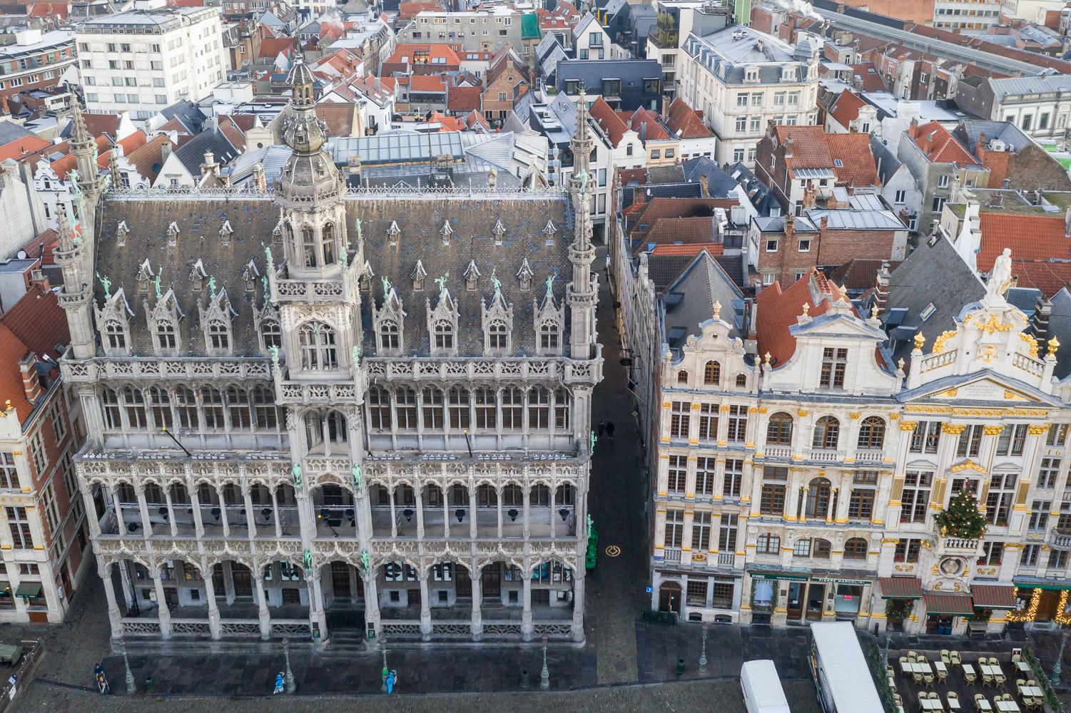 Aerial view of Grand Place, Brussels, Belgium