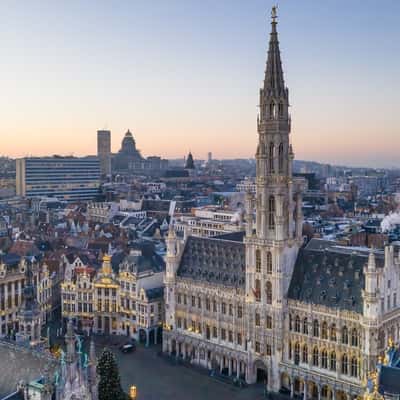 Aerial view of Grand Place, Brussels, Belgium