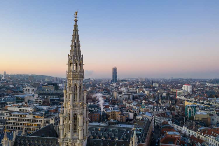Aerial view of Grand Place, Brussels