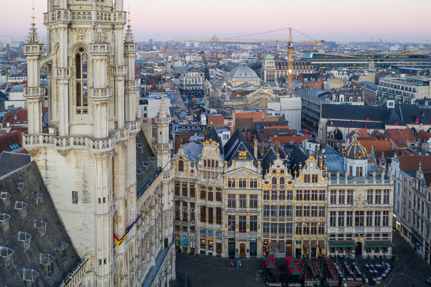 Aerial view of Grand Place, Brussels, Belgium