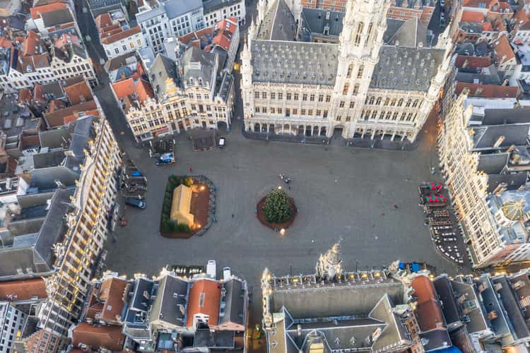 Aerial view of Grand Place, Brussels