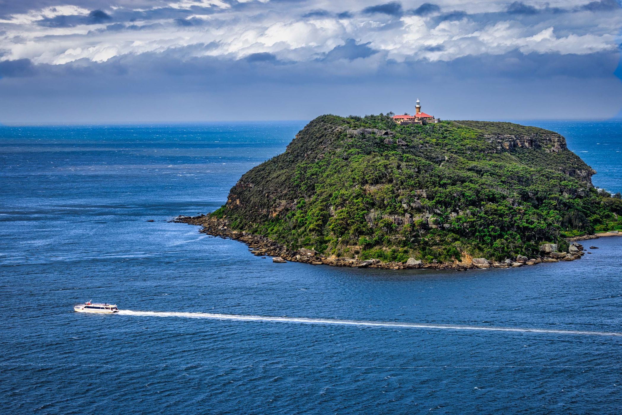 Barrenjoey Lighthouse from West Head, Sydney, NSW, Australia
