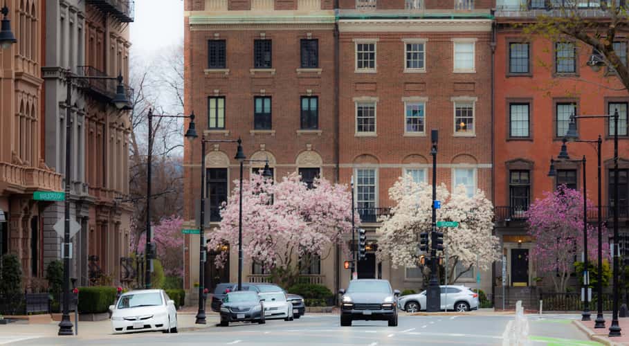 Boston Public Garden and surrounding streets