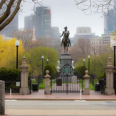 Boston Public Garden and surrounding streets, USA