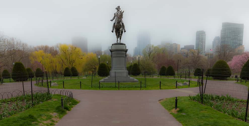 Boston Public Garden and surrounding streets
