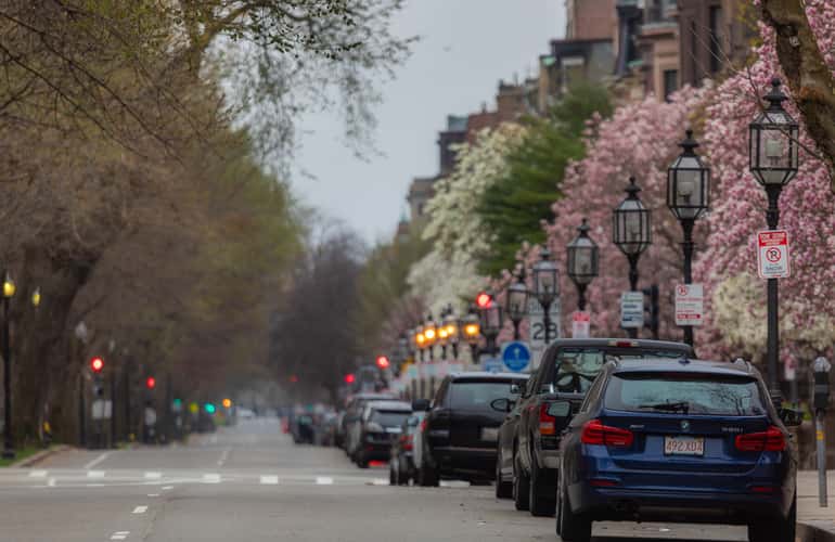 Boston Public Garden and surrounding streets