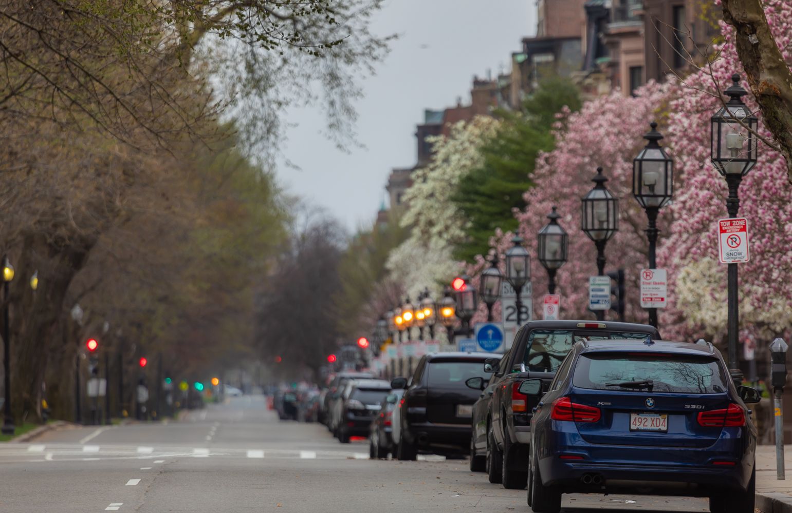 Boston Public Garden and surrounding streets, USA