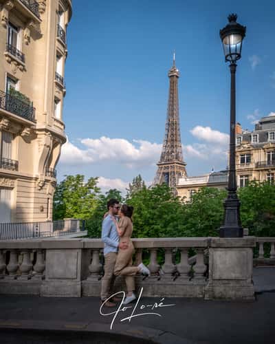 Eiffel Tower view from the street, Paris