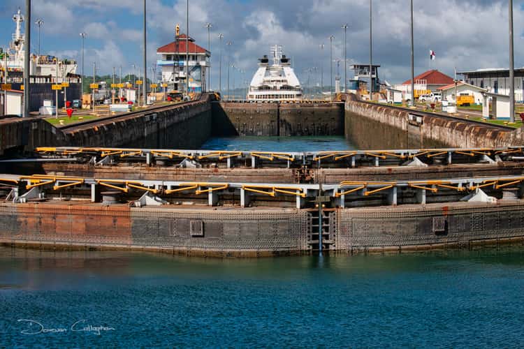 Empty Lock, Pedro Miguel Locks, Panama Canal. Panama.